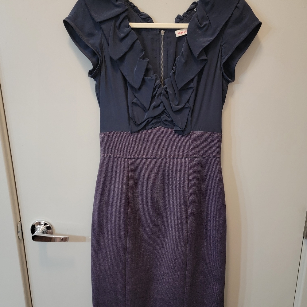 Rebecca Taylor Navy and Pink Dress Size 6